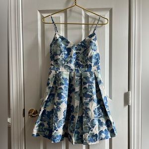 Kimchi blue women blue and silver semi formal dress retro skater modern size 4